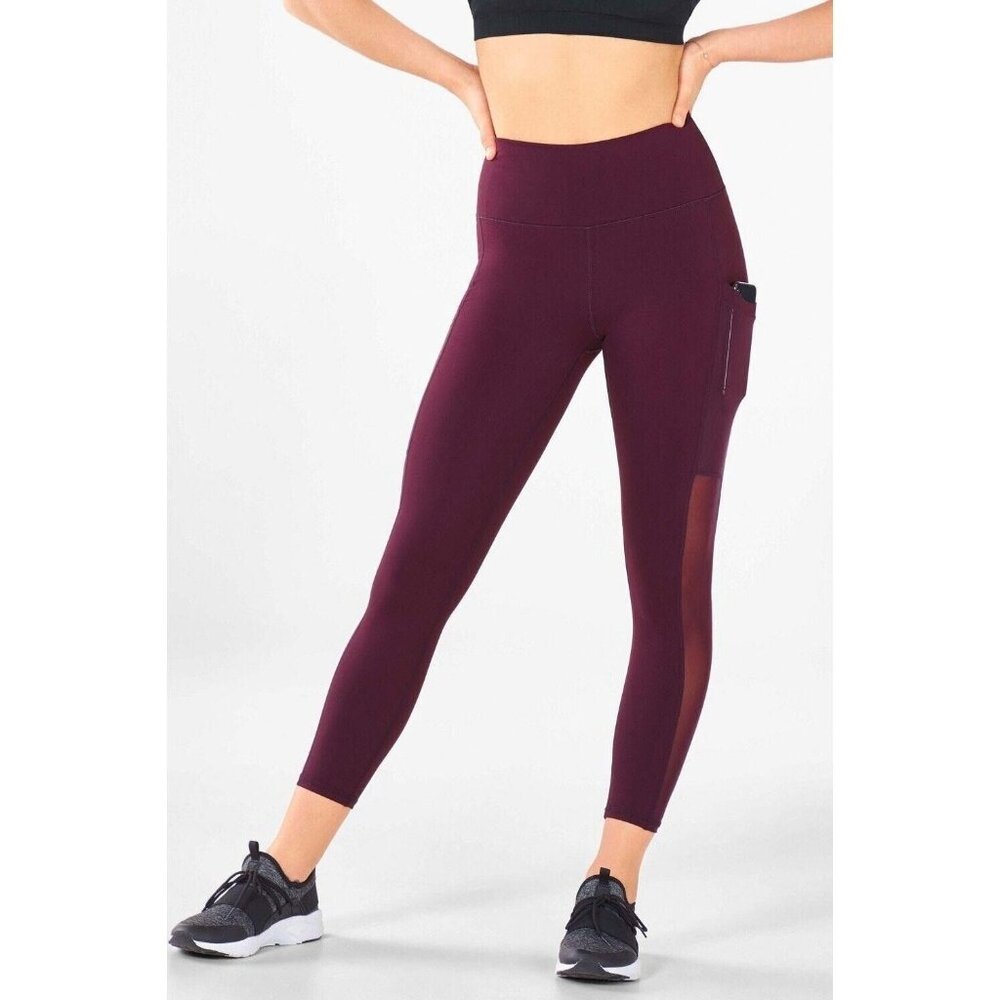 Fabletics‎ On-The-Go High-Waisted Legging Womens size XS burgundy maroon